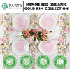 image:imagePARTY BARGAINS 7 Organic Hammered Dinner Plates 10 Pack Transparent Pink PlateGold Rim Disposable Plastic Table Setting Dish Plates for Birthdays Banquet Formal Events