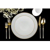 image:imagePARTY BARGAINS 7 Organic Hammered Dinner Plates 20 Pack Transparent White PlateGold Rim Disposable Plastic Table Setting Dish Plates for Birthdays Banquet Formal Events