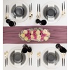 image:imagePARTY BARGAINS 7 amp 10 Organic Collection Hammered Appetizer and Dinner Plates Combo with Gold Rim  Transparent Black 32Pack Disposable Plastic Tableware for Birthdays Banquets and Formal Events