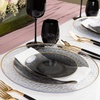 image:imagePARTY BARGAINS 7 amp 10 Organic Collection Hammered Appetizer and Dinner Plates Combo with Gold Rim  Transparent Black 32Pack Disposable Plastic Tableware for Birthdays Banquets and Formal Events