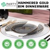 image:imagePARTY BARGAINS 7 amp 10 Organic Collection Hammered Appetizer and Dinner Plates Combo with Gold Rim  Transparent Black 64Pack Disposable Plastic Tableware for Birthdays Banquets and Formal Events