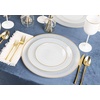 image:imagePARTY BARGAINS 7 amp 10 Organic Collection Hammered Appetizer and Dinner Plates Combo with Gold Rim  Transparent White 32Pack Disposable Plastic Tableware for Birthdays Banquets and Formal Events