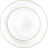 image:imagePARTY BARGAINS 7 amp 10 Organic Collection Hammered Appetizer and Dinner Plates Combo with Gold Rim  Transparent White 64Pack Disposable Plastic Tableware for Birthdays Banquets and Formal Events