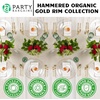 image:imagePARTY BARGAINS 7 amp 10 Organic Hammered Dinner Plates Combo 32 Pack Transparent Clear PlateGold Rim Disposable Plastic Table Dish Plates for Birthdays Banquet Formal Events