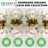 image:imagePARTY BARGAINS 7 amp 10 Organic Hammered Dinner Plates Combo 64 Pack Transparent Clear PlateGold Rim Disposable Plastic Table Dish Plates for Birthdays Banquet Formal Events