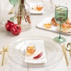 image:imagePARTY BARGAINS 7 amp 10 Organic Hammered Dinner Plates Combo 64 Pack Transparent Clear PlateGold Rim Disposable Plastic Table Dish Plates for Birthdays Banquet Formal Events