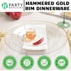 image:imagePARTY BARGAINS 9 Organic Collection Hammered Dinner Plates with Gold Rim  Transparent Clear 20Pack Disposable Plastic Tableware for Birthdays Banquets and Formal Events