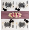 image:imagePARTY BARGAINS 9 Organic Hammered Dinner Plates 10 Pack Transparent Black PlateGold Rim Disposable Plastic Table Setting Dish Plates for Birthdays Banquet Formal Events