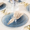 image:imagePARTY BARGAINS 9 Organic Hammered Dinner Plates 20 Pack Transparent Blue PlateGold Rim Disposable Plastic Table Setting Dish Plates for Birthdays Banquet Formal Events