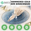 image:imagePARTY BARGAINS 9 Organic Hammered Dinner Plates 20 Pack Transparent Blue PlateGold Rim Disposable Plastic Table Setting Dish Plates for Birthdays Banquet Formal Events