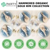 image:imagePARTY BARGAINS 9 Organic Hammered Dinner Plates 20 Pack Transparent Blue PlateGold Rim Disposable Plastic Table Setting Dish Plates for Birthdays Banquet Formal Events
