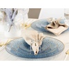 image:imagePARTY BARGAINS 9 Organic Hammered Dinner Plates 20 Pack Transparent Blue PlateGold Rim Disposable Plastic Table Setting Dish Plates for Birthdays Banquet Formal Events