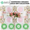 image:imagePARTY BARGAINS 9 Organic Hammered Dinner Plates 20 Pack Transparent Pink PlateGold Rim Disposable Plastic Table Setting Dish Plates for Birthdays Banquet Formal Events