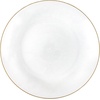 image:imagePARTY BARGAINS 9 Organic Hammered Dinner Plates 20 Pack Transparent White PlateGold Rim Disposable Plastic Table Setting Dish Plates for Birthdays Banquet Formal Events