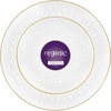 image:imagePARTY BARGAINS 7 amp 10 Organic Hammered Dinner Plates Combo 32 Pack Transparent Clear PlateGold Rim Disposable Plastic Table Dish Plates for Birthdays Banquet Formal Events