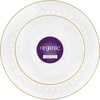 image:imagePARTY BARGAINS 7 amp 10 Organic Hammered Dinner Plates Combo 64 Pack Transparent Clear PlateGold Rim Disposable Plastic Table Dish Plates for Birthdays Banquet Formal Events
