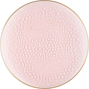 image:imagePARTY BARGAINS 7 Organic Collection Hammered Dinner Plates with Gold Rim  Transparent Pink 20Pack Disposable Plastic Tableware for Birthdays Banquets and Formal Events