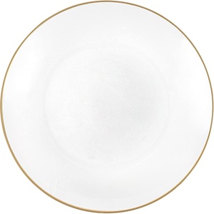 image:imagePARTY BARGAINS 7 Organic Hammered Dinner Plates 20 Pack Transparent White PlateGold Rim Disposable Plastic Table Setting Dish Plates for Birthdays Banquet Formal Events