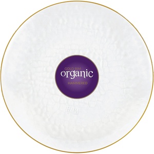 image:imagePARTY BARGAINS 9 Organic Collection Hammered Dinner Plates with Gold Rim  Transparent Clear 10Pack Disposable Plastic Tableware for Birthdays Banquets and Formal Events