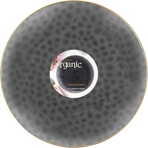 image:imagePARTY BARGAINS 9 Organic Hammered Dinner Plates 10 Pack Transparent Black PlateGold Rim Disposable Plastic Table Setting Dish Plates for Birthdays Banquet Formal Events