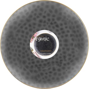 image:imagePARTY BARGAINS 9 Organic Hammered Dinner Plates 20 Pack Transparent Black PlateGold Rim Disposable Plastic Table Setting Dish Plates for Birthdays Banquet Formal Events