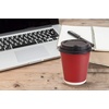 image:imagePARTY BARGAINS 100 Disposable Rippled Insulated Hot Cups with lids 12oz Burgundy Color No Sleeves Needed to Go Teacup Heat Protection Coffee Espresso12 oz
