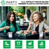 image:imagePARTY BARGAINS 8oz Disposable Plastic Coffee Cups with Handles White with Silver Lace Band 32Pack Disposable Tea amp Coffee Cups for Weddings Bridal Showers Parties Events amp Outdoor Entertaining