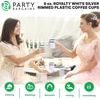image:imagePARTY BARGAINS 8oz Disposable Plastic Coffee Cups with Handles White with Silver Lace Band 32Pack Disposable Tea amp Coffee Cups for Weddings Bridal Showers Parties Events amp Outdoor Entertaining