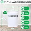 image:imagePARTY BARGAINS 8oz Disposable Plastic Coffee Cups with Handles White with Silver Lace Band 8Pack Disposable Tea amp Coffee Cups for Weddings Bridal Showers Parties Events amp Outdoor Entertaining