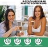 image:imagePARTY BARGAINS 8oz Square Clear Disposable Plastic Coffee Cups with Handles 8 Count Modern Tea amp Hot Beverage Cups for Parties Weddings Catering amp Events