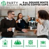 image:imagePARTY BARGAINS 8oz Square White Disposable Plastic Coffee Cups with Handles 32 Count Modern Tea amp Hot Beverage Cups for Parties Weddings Catering amp Events