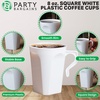 image:imagePARTY BARGAINS 8oz Square White Disposable Plastic Coffee Cups with Handles 8 Count Modern Tea amp Hot Beverage Cups for Parties Weddings Catering amp Events