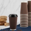 image:imagePARTY BARGAINS Ripple Hot Cups with Lids 12 oz 40 Count Brown Insulated Double Wall Disposable Paper Coffee Cups ToGo Cup Tea Hot Beverages No Sleeve Needed16 Ounce