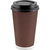 image:imagePARTY BARGAINS Ripple Hot Cups with Lids 12 oz 40 Count Brown Insulated Double Wall Disposable Paper Coffee Cups ToGo Cup Tea Hot Beverages No Sleeve Needed16 Ounce