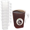 image:imagePARTY BARGAINS 8oz Square Clear Disposable Plastic Coffee Cups with Handles 8 Count Modern Tea amp Hot Beverage Cups for Parties Weddings Catering amp Events