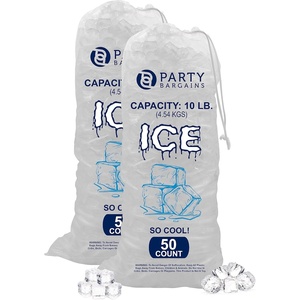 image:imageParty Bargains 5 lb Plastic Drawstring Ice Bags 1000 Count 17 x 9 Durable Heavy Duty Ice Storage Bags for Parties Catering Coolers Outdoor Events100