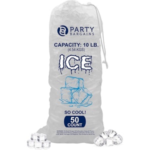 image:imageParty Bargains 5 lb Plastic Drawstring Ice Bags 1000 Count 17 x 9 Durable Heavy Duty Ice Storage Bags for Parties Catering Coolers Outdoor Events50