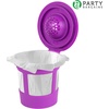 image:imageParty Bargains 4 Reusable KCups Filter  for Keurig 20 Brewers EcoFriendly Universal Fit Refillable Single Cup Coffee Filters Stainless steel Mesh Filter Purple