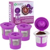 image:imageParty Bargains 4 Reusable KCups Filter  for Keurig 20 Brewers EcoFriendly Universal Fit Refillable Single Cup Coffee Filters Stainless steel Mesh Filter Purple