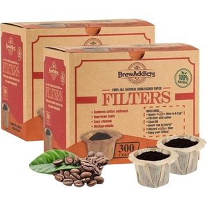 image:image300 Paper Coffee SingleUse Filters Brown AllNatural amp Unbleached for Keurig Brewers and Compatible with KCup Pods 10 amp 20 Models Disposable filters600 Coffee Filter
