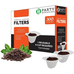image:imagePARTY BARGAINS 300 Compact Disposable Coffee Filter Liners  Compatible with Keurig Brewers amp KCup Reusable Pods SingleServe Paper FiltersCompact White