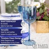 image:imagePARTY BARGAINS 12 oz Disposable Plastic Wine Goblets ShatterResistant BPAFree Stemmed Wine Cups for Weddings Events amp Outdoor Entertaining Black 5 PackBlue Gold Rim