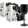 image:imagePARTY BARGAINS 12 oz Disposable Plastic Wine Goblets ShatterResistant BPAFree Stemmed Wine Cups for Weddings Events amp Outdoor Entertaining Black 5 PackBlack