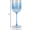 image:imagePARTY BARGAINS 12 oz Disposable Plastic Wine Goblets ShatterResistant BPAFree Stemmed Wine Cups for Weddings Events amp Outdoor Entertaining Black 5 PackBlue Gold Rim