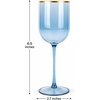 image:imagePARTY BARGAINS 12 oz Disposable Plastic Wine Goblets ShatterResistant BPAFree Stemmed Wine Cups for Weddings Events amp Outdoor Entertaining Black 5 PackBlue Gold Rim