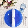 image:imagePARTY BARGAINS 12 oz Disposable Plastic Wine Goblets ShatterResistant BPAFree Stemmed Wine Cups for Weddings Events amp Outdoor Entertaining Black 5 PackBlue Gold Rim