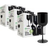 image:imagePARTY BARGAINS 12 oz Disposable Plastic Wine Goblets ShatterResistant BPAFree Stemmed Wine Cups for Weddings Events amp Outdoor Entertaining Black 5 PackBlack