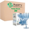 image:imagePARTY BARGAINS 12 oz Disposable Plastic Wine Goblets ShatterResistant BPAFree Stemmed Wine Cups for Weddings Events amp Outdoor Entertaining Black 5 PackBlue Gold Rim