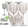 image:imagePARTY BARGAINS 12 oz Disposable Plastic Wine Goblets ShatterResistant BPAFree Stemmed Wine Cups for Weddings Events amp Outdoor Entertaining Grey 5 Pack