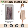 image:imagePARTY BARGAINS 40 x 20 Inch Disposable Clear Garment Bags 100 Pack  HeavyDuty Plastic Clothes Covers for Suits Dresses Coats Closet amp Travel